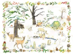 Animals Visit The Winter Pond Extra Large German Advent Calendar