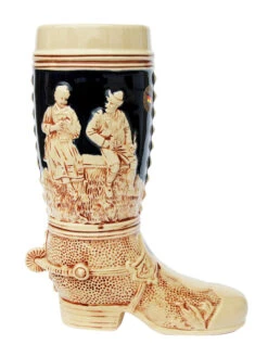 German Ceramic Beer Boot 1 Liter Cobalt