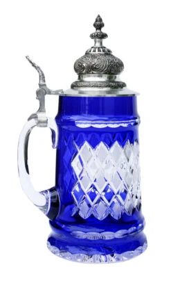 Lord Of Crystal Beer Stein Blue -German Beer Steins Sales Lord of Crystal Beer Stein Blue K6001BL LS SM 51752.1399045548