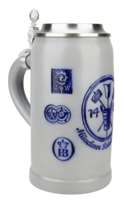 Munich Purity Law 1487 1 Liter Salt Glaze Stoneware Beer Stein